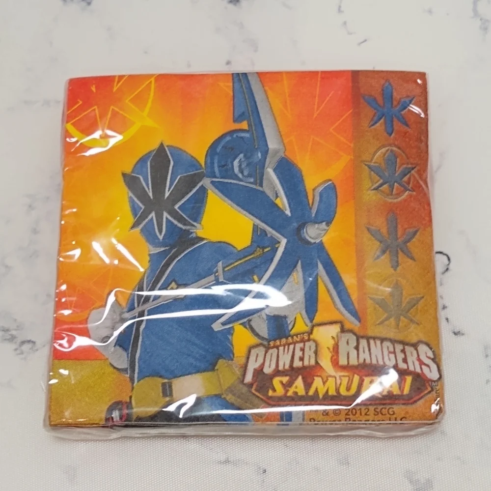 Vintage Saban's Power Ranger Samurai Beverage Napkins NEW 16 Ct
